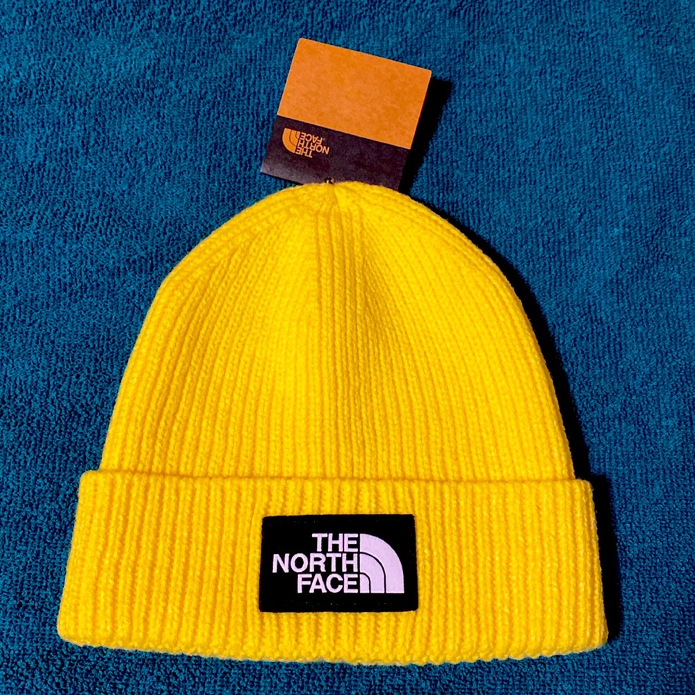 North Face Yellow Beanie